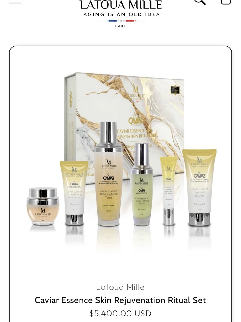 Caviar Essence Skin Rejuvenation Set – Pale Gold